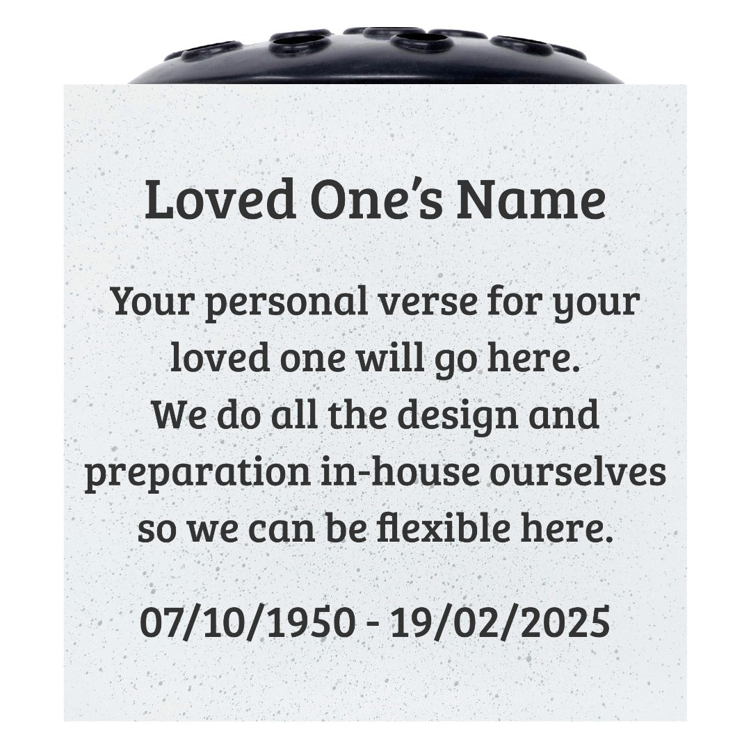 Fully Bespoke Personalised Graveside Memorial Flower Vase