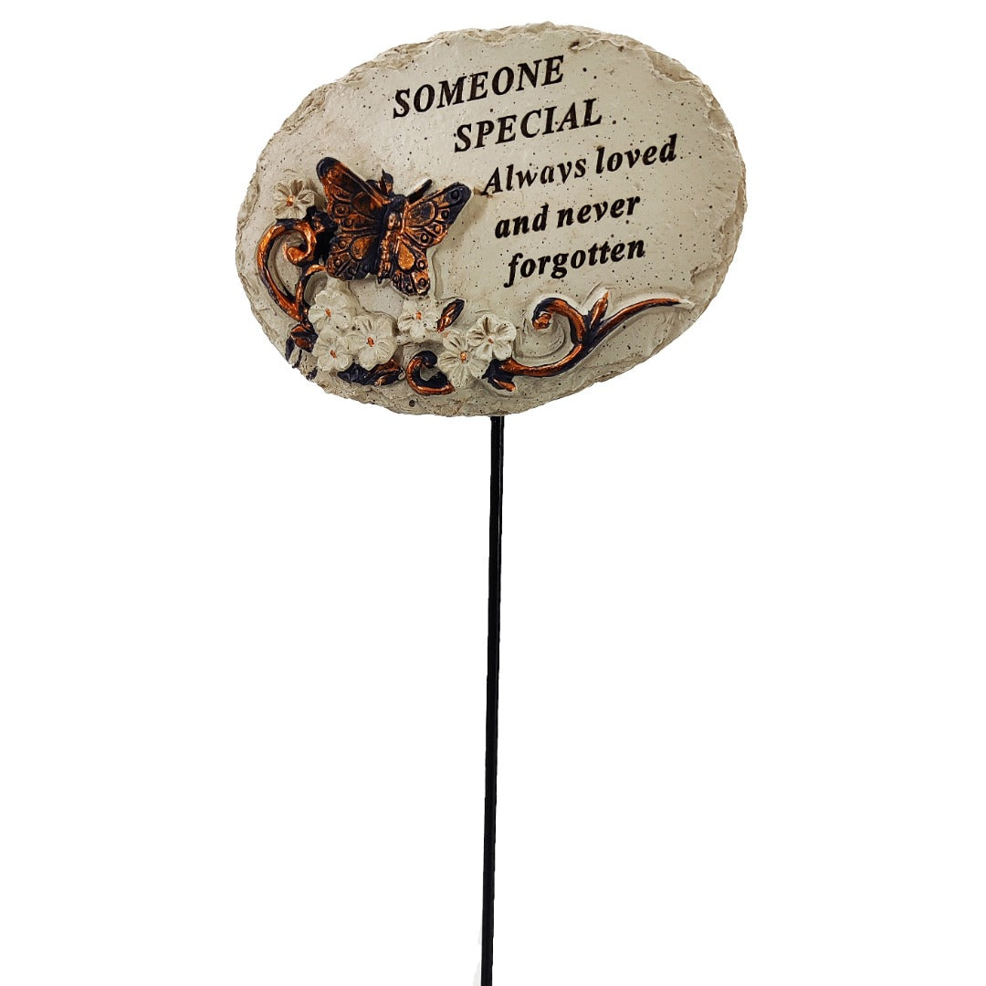 Someone Special gold butterfly memorial tribute stick