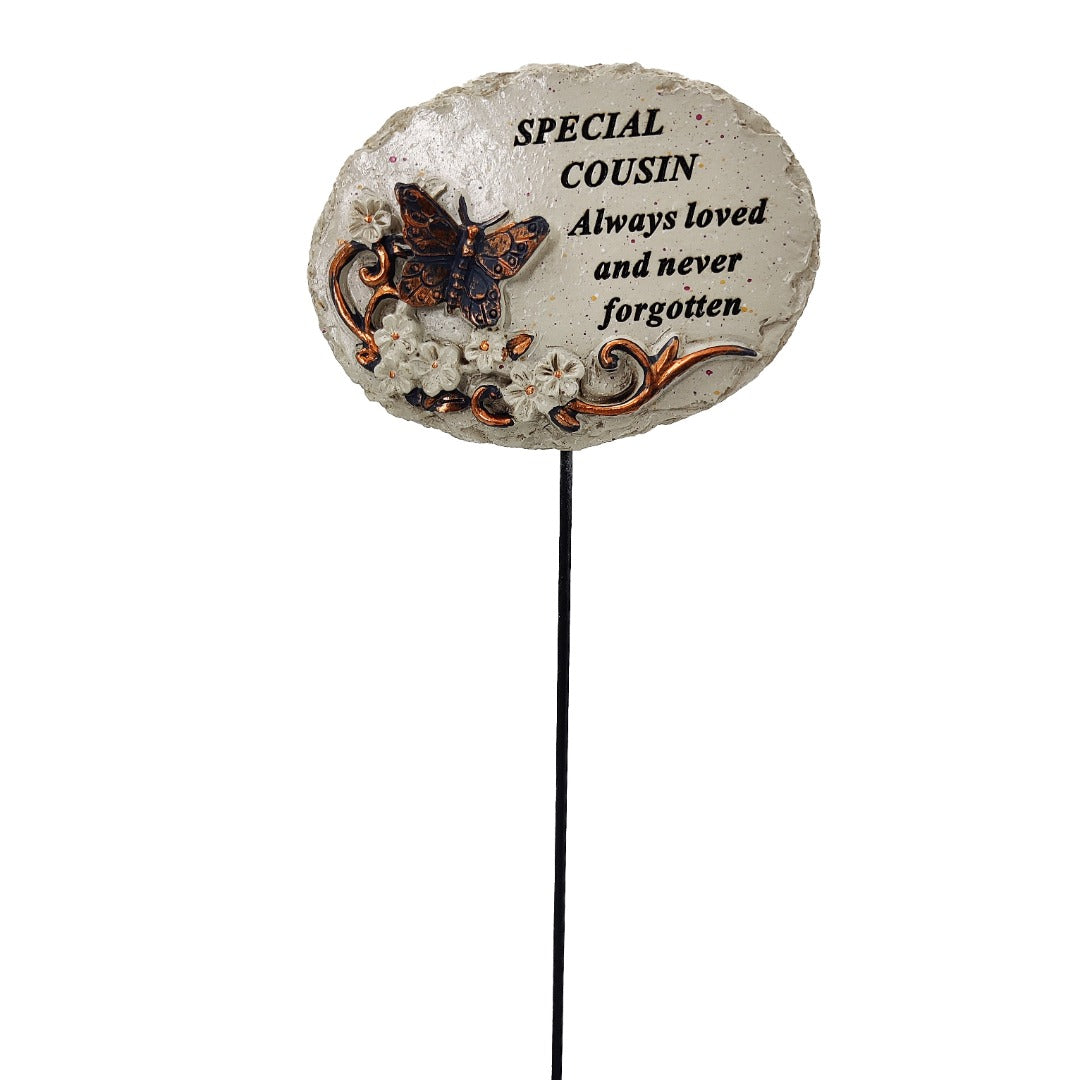 Special Cousin butterfly memorial tribute stick