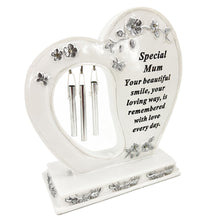 Load image into Gallery viewer, Special Mum Graveside Memorial Wind Chime Heart Grave Plaque Ornament Decoration