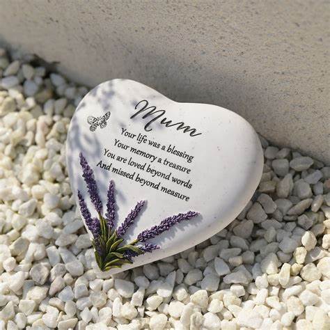 Special Mum Graveside Memorial Lavender Flower Love Heart Grave Plaque Ornament Decoration