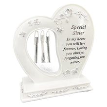 Load image into Gallery viewer, Special Sister Graveside Memorial Wind Chime Heart Grave Plaque Ornament Decoration