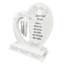 Load image into Gallery viewer, Special Wife Graveside Memorial Wind Chime Heart Grave Plaque Ornament Decoration