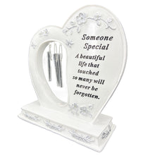 Load image into Gallery viewer, Someone Special Graveside Memorial Wind Chime Heart Grave Plaque Ornament Decoration