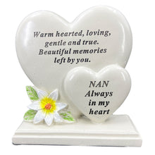 Load image into Gallery viewer, Special Nan Graveside Memorial Double Heart Grave Plaque Ornament Decoration