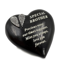 Load image into Gallery viewer, Special Brother Angel Wings Memorial Black Heart Grave Plaque Graveside Ornament Decoration