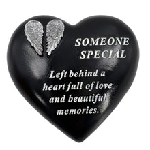 Load image into Gallery viewer, Someone Special Angel Wings Memorial Black Heart Grave Plaque Graveside Ornament Decoration