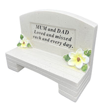 Load image into Gallery viewer, Special Mum and Dad Graveside Memorial Bench Grave Plaque Ornament Decoration Loved and Missed