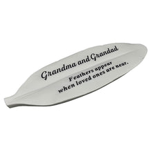 Load image into Gallery viewer, Special Grandma and Grandad Feather Graveside Grave Memorial Ornament Verse Plaque Feathers appear when loved ones are near