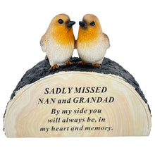 Load image into Gallery viewer, Special Nan and Grandad Graveside Memorial Robin Bird Grave Plaque Ornament Decoration Sadly Missed