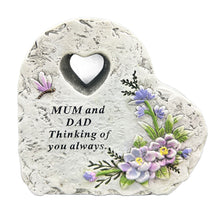 Load image into Gallery viewer, Special Mum and Dad Graveside Memorial Heart Flower Dragonfly Grave Plaque Ornament Decoration