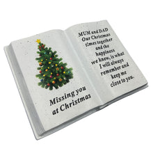 Load image into Gallery viewer, Special Mum and Dad Christmas Tree Memorial Book Plaque With Verse Missing you at Christmas