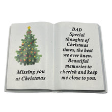 Load image into Gallery viewer, Special Dad Christmas Tree Memorial Book Plaque With Verse Missing you at Christmas