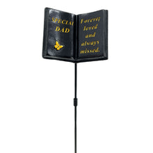 Load image into Gallery viewer, Special Dad Forever Loved Memorial Tribute Stick Graveside Butterfly Black Book Plaque