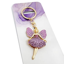 Load image into Gallery viewer, Purple Angel Memorial Keyring In Loving Memory of a beautiful angel Memorial Ornament Gift
