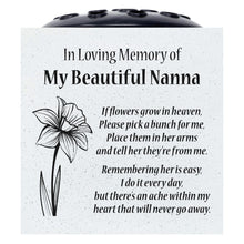 Load image into Gallery viewer, Beautiful Nanna Daffodil If Flowers Grow In Heaven Memorial Grave Side Flower Vase Pot