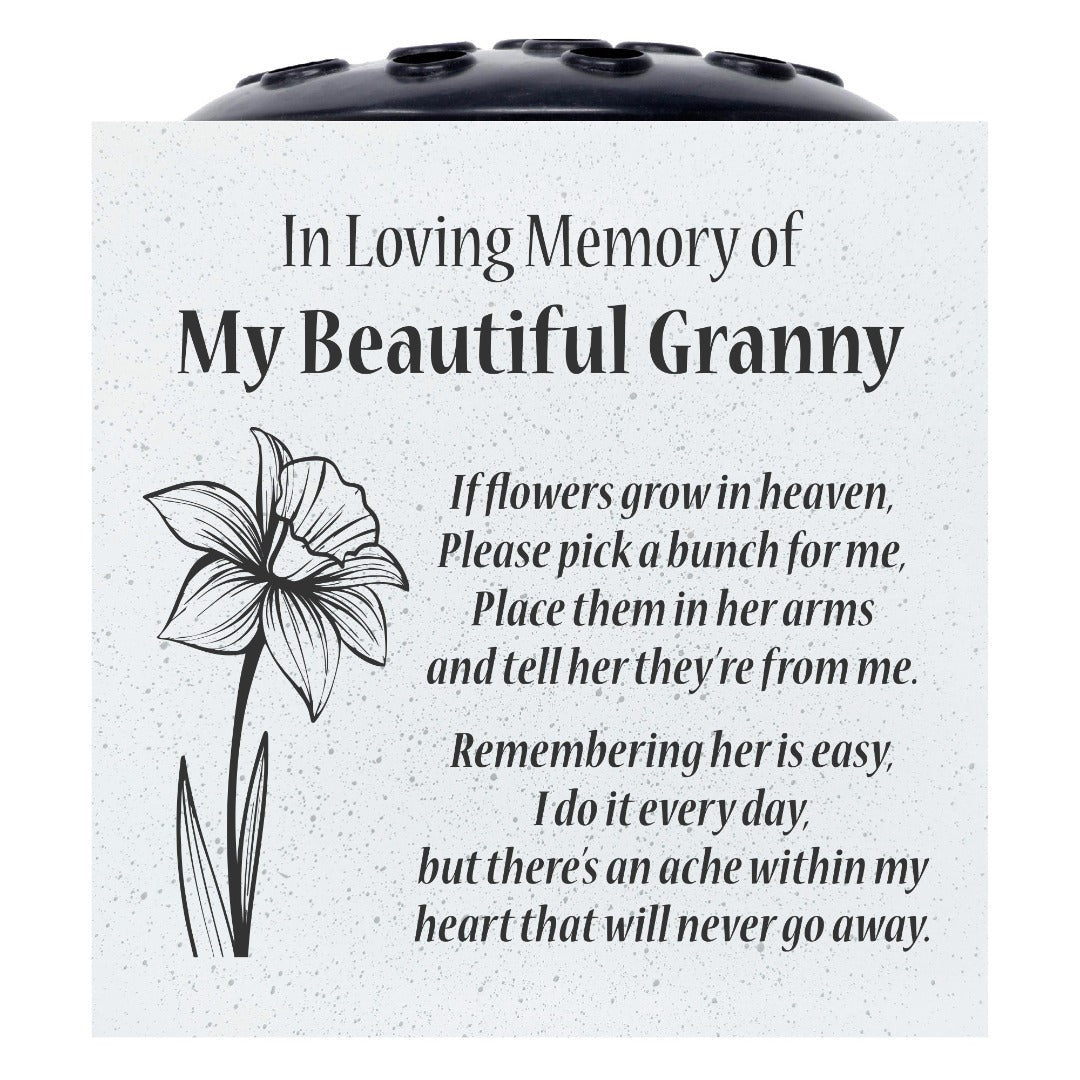 Beautiful Granny Daffodil If Flowers Grow In Heaven Memorial Grave Side Flower Vase Pot