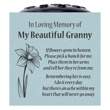 Load image into Gallery viewer, Grey Beautiful Granny Daffodil If Flowers Grow In Heaven Memorial Grave Side Flower Vase Pot