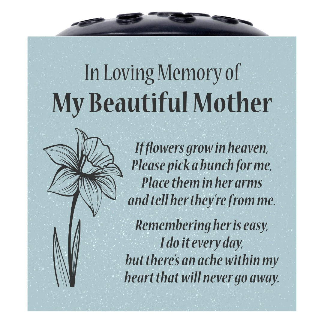 Grey Beautiful Mother Daffodil If Flowers Grow In Heaven Memorial Grave Side Flower Vase Pot
