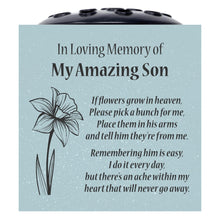 Load image into Gallery viewer, Grey Amazing Son Daffodil If Flowers Grow In Heaven Memorial Grave Side Flower Vase Pot