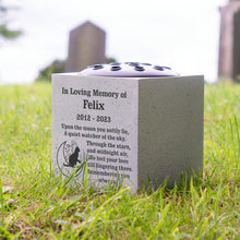 Load image into Gallery viewer, Personalised Custom Pet Cat Moon and Stars Feline Memorial Grave Side Flower Vase Pot