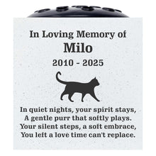 Load image into Gallery viewer, Personalised Custom Pet Cat Walking Feline Memorial Grave Side Flower Vase Pot