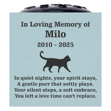 Load image into Gallery viewer, Grey Personalised Custom Pet Cat Walking Feline Memorial Grave Side Flower Vase Pot