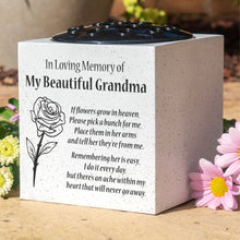 Load image into Gallery viewer, Beautiful Grandma Rose If Flowers Grow In Heaven Memorial Grave Side Flower Vase Pot