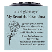 Load image into Gallery viewer, Grey Beautiful Grandma Rose If Flowers Grow In Heaven Memorial Grave Side Flower Vase Pot