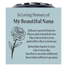 Load image into Gallery viewer, Grey Beautiful Nana Rose If Flowers Grow In Heaven Memorial Grave Side Flower Vase Pot