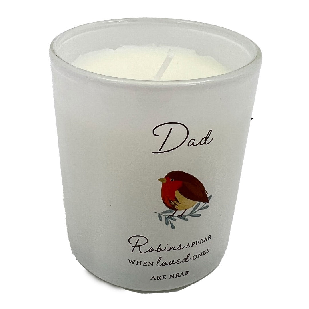 Dad Memorial Robin Wax Candle Graveside Grave Ornament Robins Appear When Loved Ones Are Near