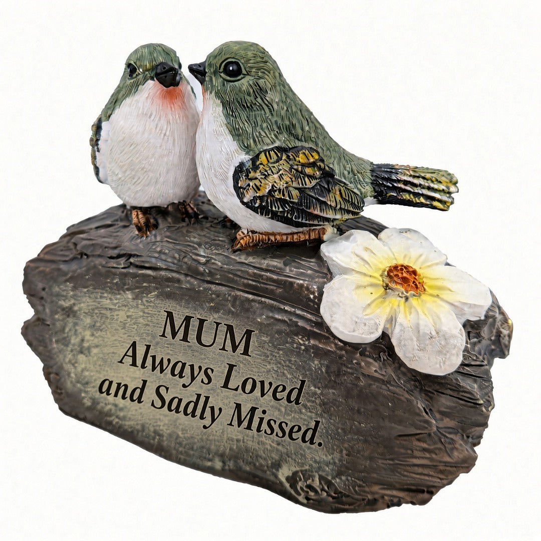 Mum Lovebird Memorial Ornament Graveside Plaque
