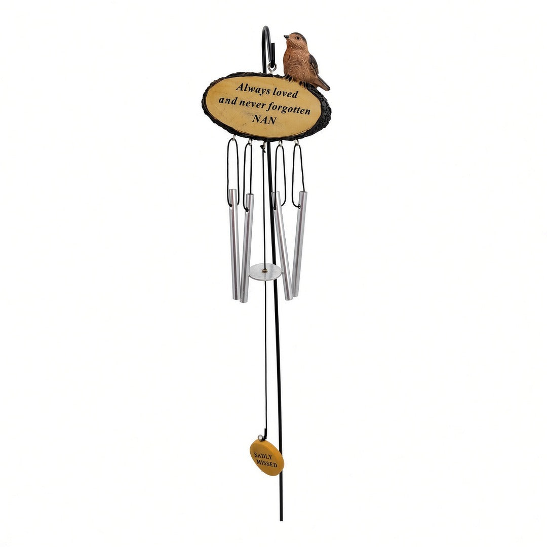 Nan Sadly Missed Robin Bird Graveside Memorial Wind Chime