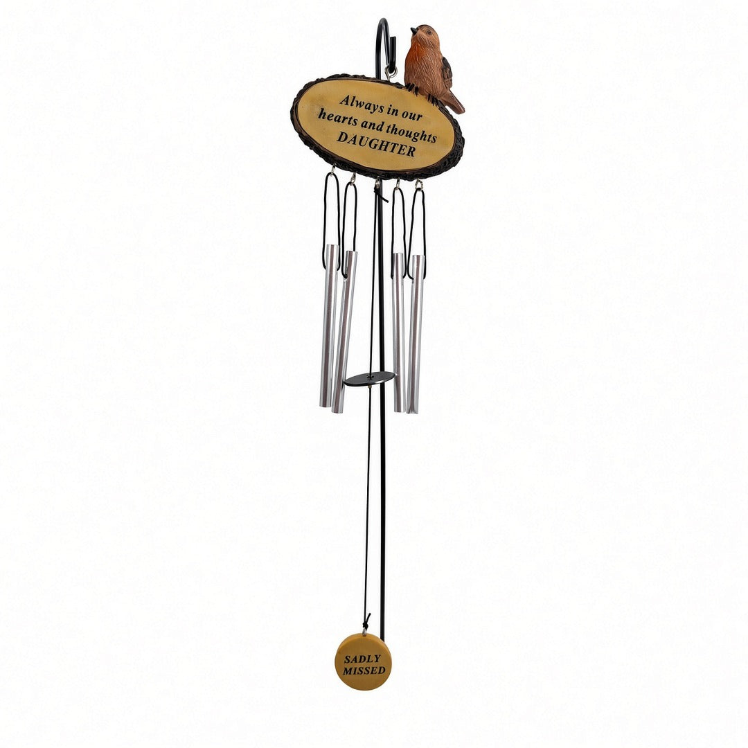 Daughter Sadly Missed Robin Bird Graveside Memorial Wind Chime
