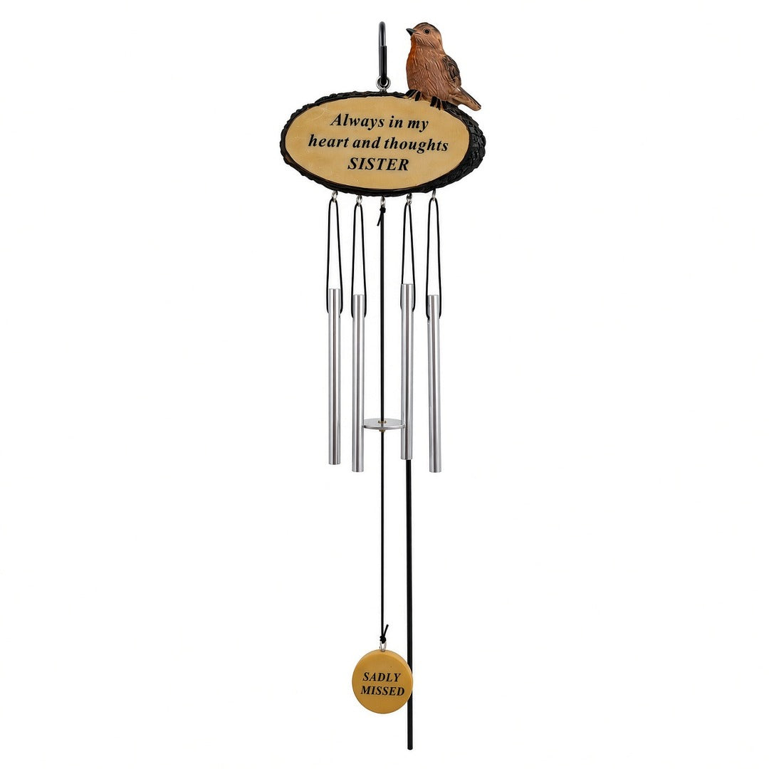 Sister Sadly Missed Robin Bird Graveside Memorial Wind Chime
