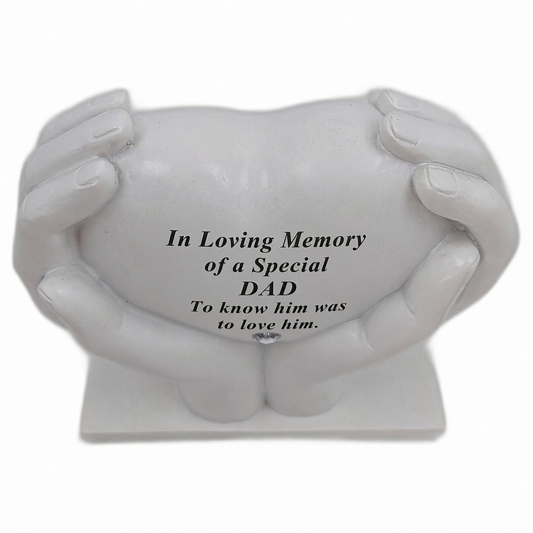 Dad Memorial Hands Holding Heart Grave Ornament