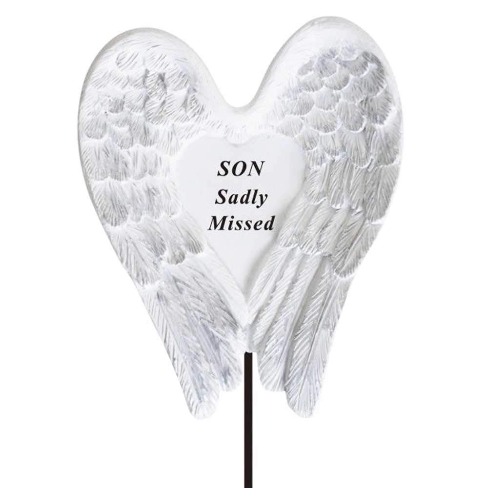 Son angel wings memorial tribute stick