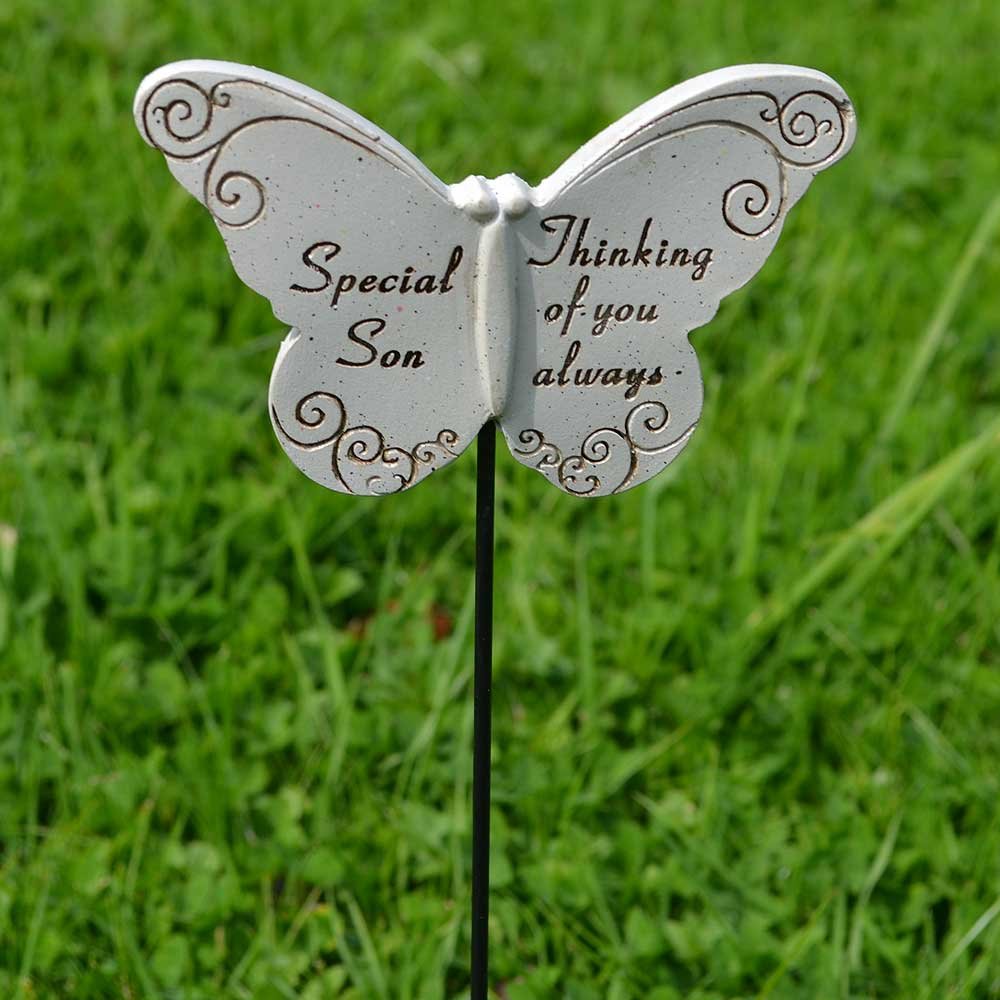 Son memorial tribute stick for the graveside