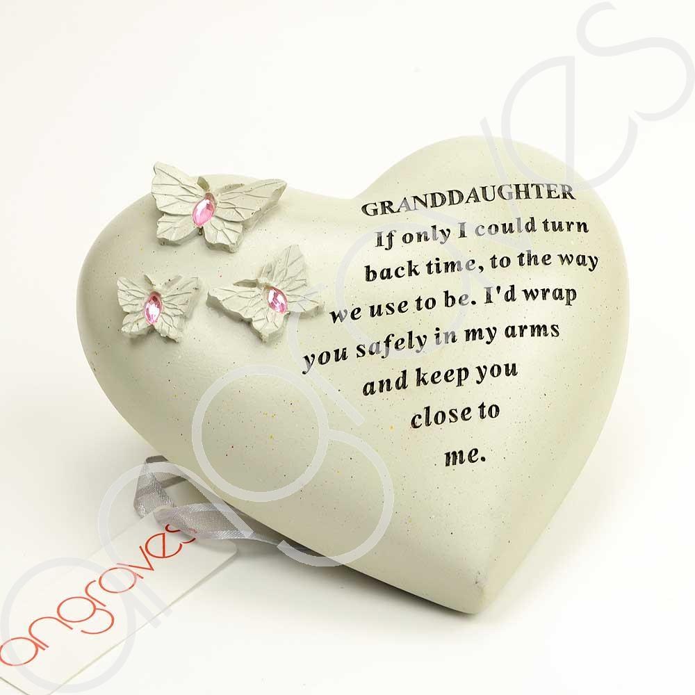 Special Granddaughter butterfly gem heart memorial ornament
