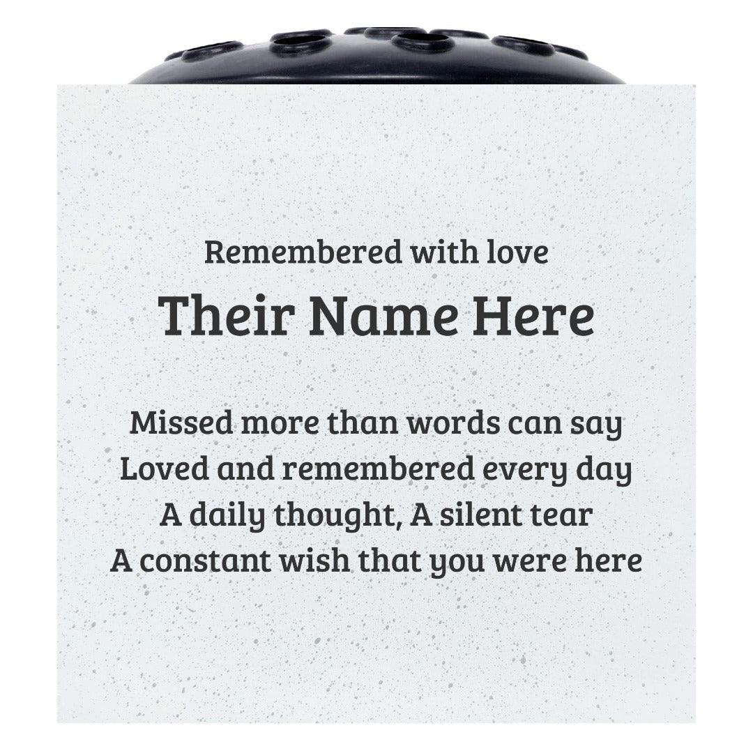 Personalised Engraved Missed More than Words Can Say Graveside Memorial Flower Vase