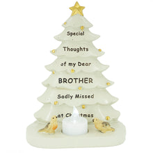 Load image into Gallery viewer, Special Brother Christmas Tree & Robin Memorial Tealight Candle Ornament Plaque With Verse