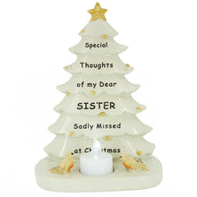 Load image into Gallery viewer, Special Sister Christmas Tree & Robin Memorial Tealight Candle Ornament