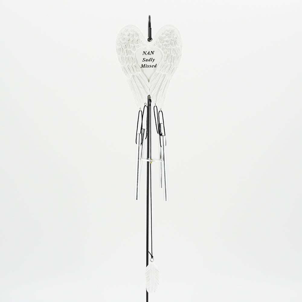 Nan Sadly Missed Guardian Angel Wings Wind Chime