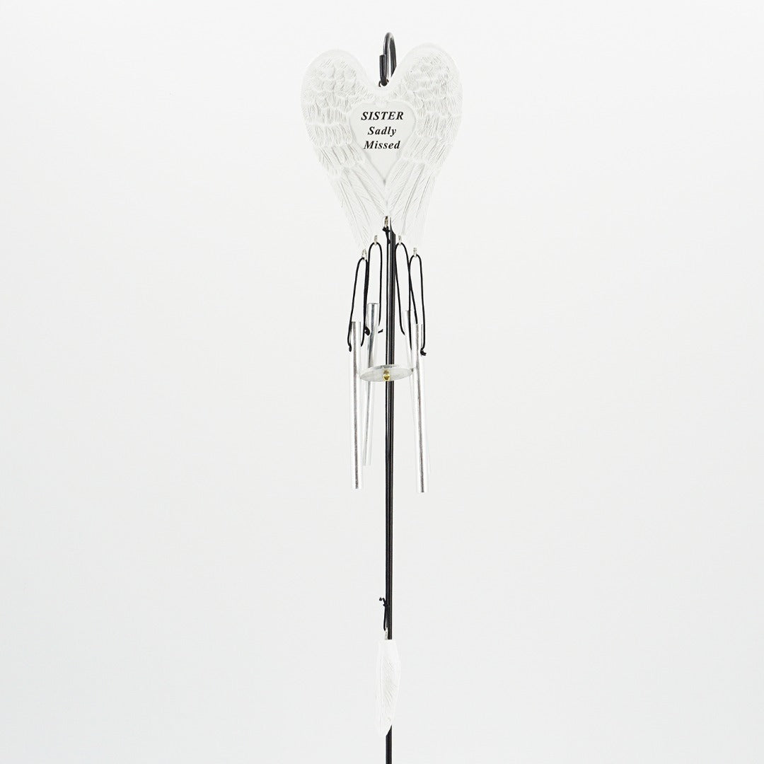 Sister Sadly Missed Guardian Angel Wings Wind Chime