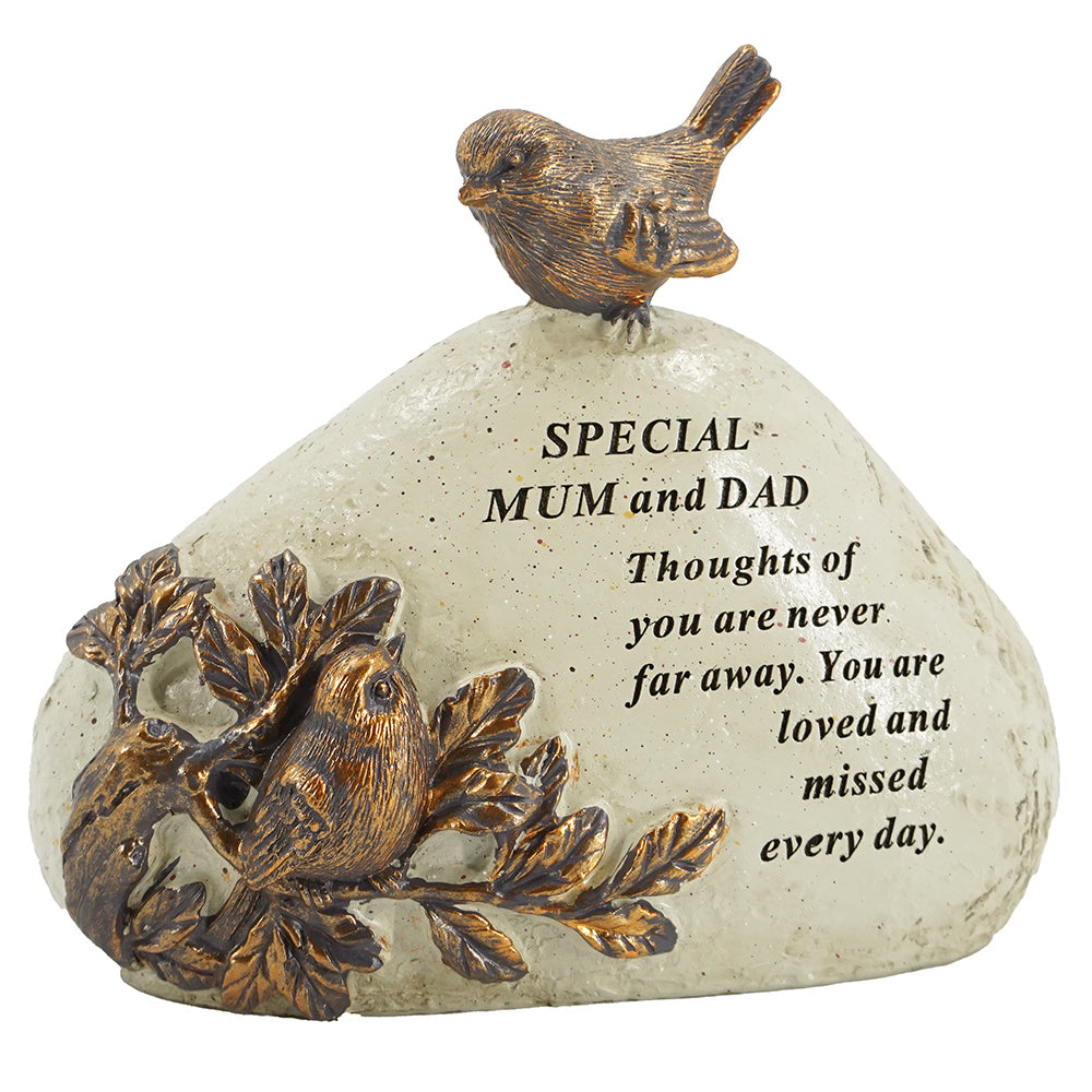 Special Mum & Dad Robin Bird Memorial Graveside Stone