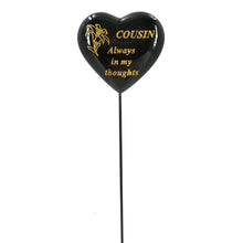 Load image into Gallery viewer, Special Cousin Black & Gold Lily Heart Remembrance Stick