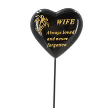 Load image into Gallery viewer, Special Wife Black & Gold Lily Heart Remembrance Stick