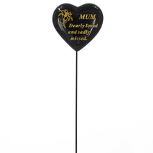 Load image into Gallery viewer, Special Mum Black & Gold Lily Heart Remembrance Stick