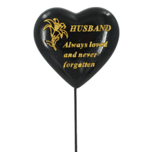 Load image into Gallery viewer, Special Husband Black & Gold Lily Heart Remembrance Stick