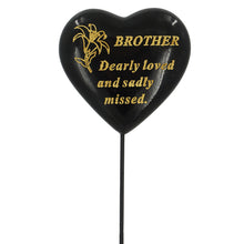 Load image into Gallery viewer, Special Brother Black & Gold Lily Heart Remembrance Stick